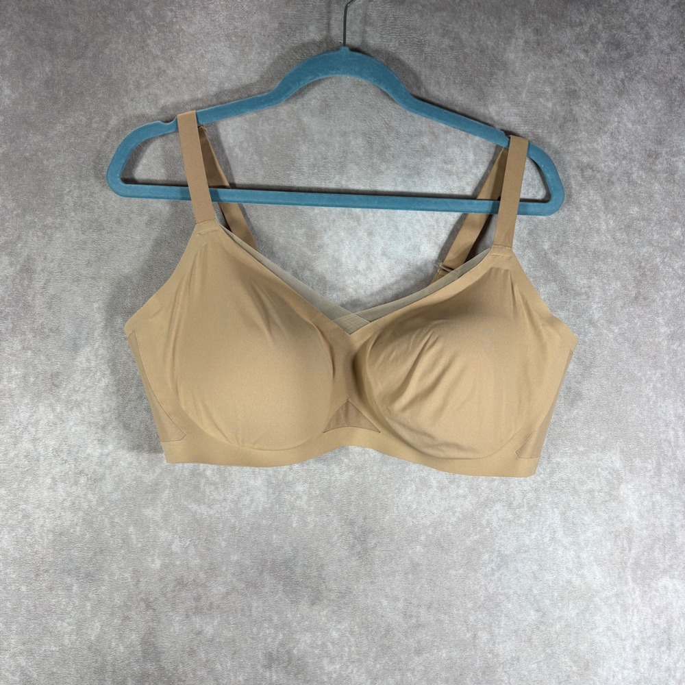 Honeylove Bra Women 1X Tan Crossover Wireless Supportive Comfort LWBR0302V3